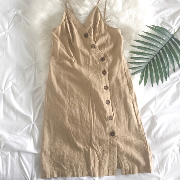 NWT Khaki Button Down Midi Dress - Picture 4 of 4